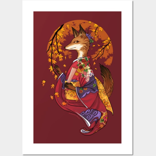 Maple Kitsune Fox Wall Art by Kyrn